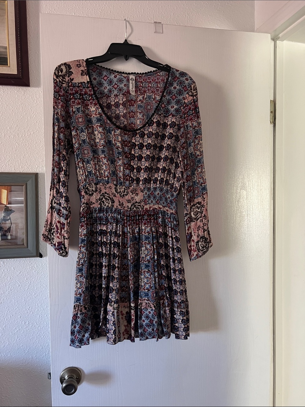 American Rag Printed Mini Dress in Pink and Blue